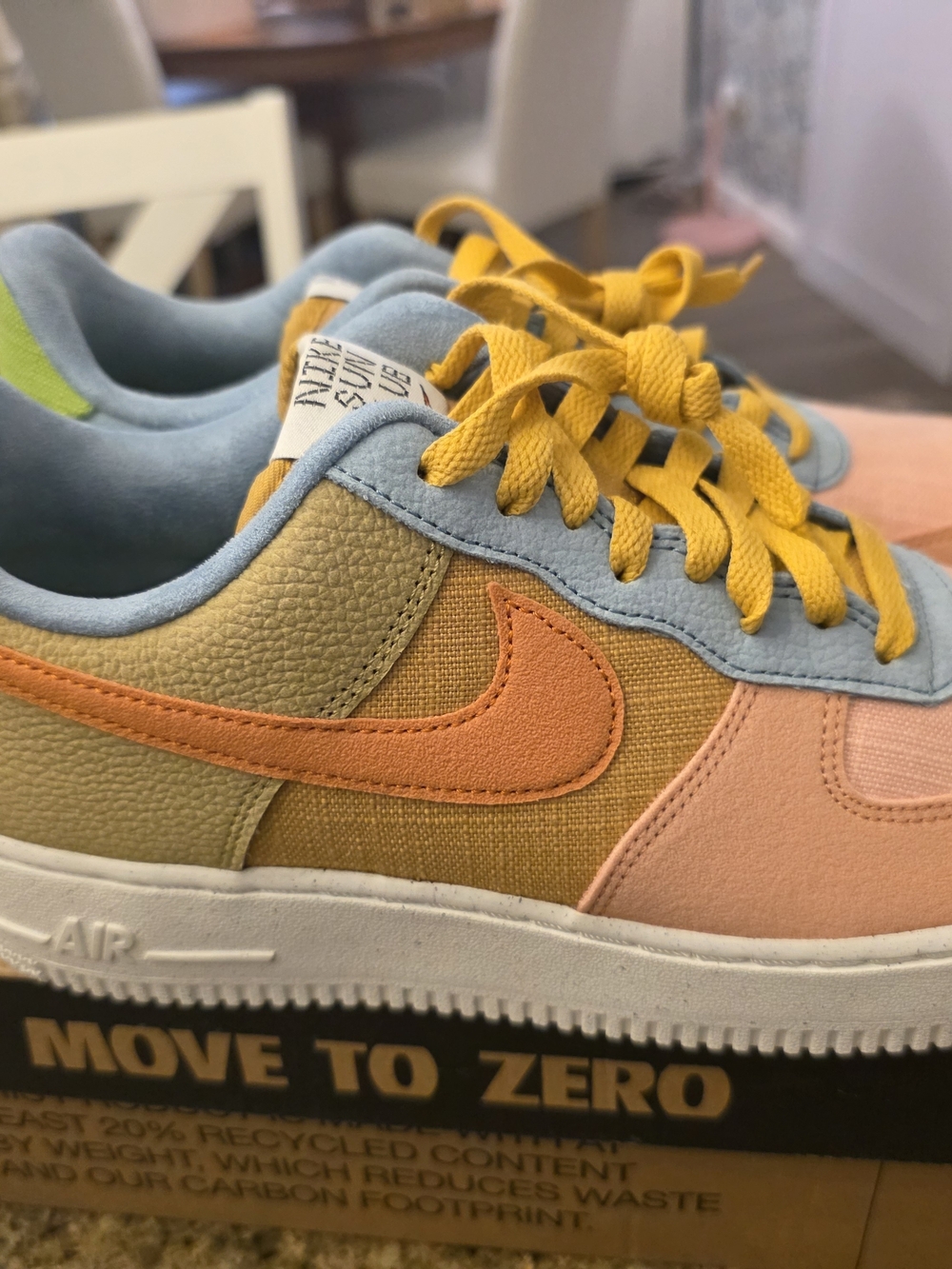 Nike Air Force 1 Low Colorblock Sneakers - Yellow, Peach, Blue